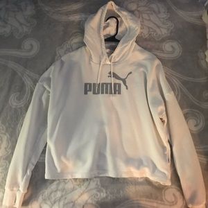White PUMA Cropped Hoodie (reserved)